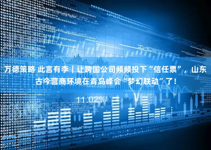 万德策略 此言有李｜让跨国公司频频投下“信任票”，山东古今营商环境在青岛峰会“梦幻联动”了！